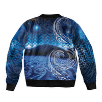 New Zealand Matariki Bomber Jacket Taniko Aramoana With Koru Galaxy Sky Night