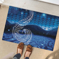 New Zealand Matariki Rubber Doormat Taniko Aramoana With Koru Galaxy Sky Night