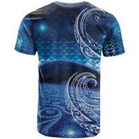 New Zealand Matariki T Shirt Taniko Aramoana With Koru Galaxy Sky Night