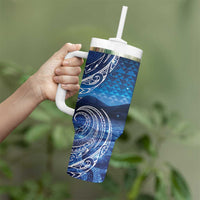 New Zealand Matariki Tumbler With Handle Taniko Aramoana With Koru Galaxy Sky Night