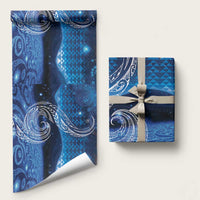 New Zealand Matariki Wrapping Paper Taniko Aramoana With Koru Galaxy Sky Night - Polynesian Pride