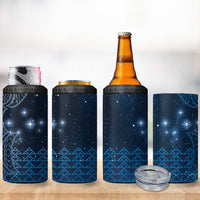 New Zealand Matariki 4 in 1 Can Cooler Tumbler Taniko Aramoana With Maori Galaxy Sky Night
