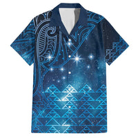 New Zealand Matariki Family Matching Off Shoulder Maxi Dress and Hawaiian Shirt Taniko Aramoana With Maori Galaxy Sky Night