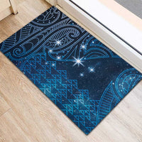 New Zealand Matariki Rubber Doormat Taniko Aramoana With Maori Galaxy Sky Night