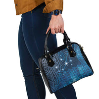 New Zealand Matariki Shoulder Handbag Taniko Aramoana With Maori Galaxy Sky Night
