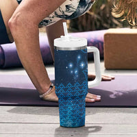 New Zealand Matariki Tumbler With Handle Taniko Aramoana With Maori Galaxy Sky Night