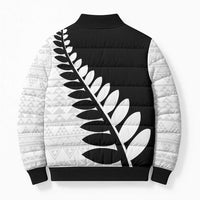 New Zealand Silver Fern Niho Taniwha Bomber Puffer Jacket - Polynesian Pride