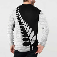 New Zealand Silver Fern Niho Taniwha Button Sweatshirt LT9 - Polynesian Pride
