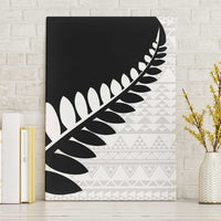 New Zealand Silver Fern Niho Taniwha Canvas Wall Art LT9 Without Frame Black - Polynesian Pride