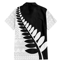 New Zealand Silver Fern Niho Taniwha Family Matching Long Sleeve Bodycon Dress and Hawaiian Shirt