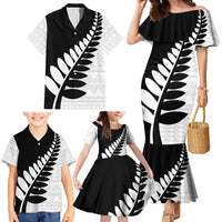 New Zealand Silver Fern Niho Taniwha Family Matching Mermaid Dress and Hawaiian Shirt