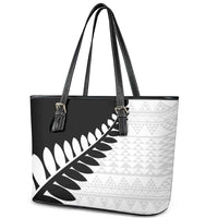 New Zealand Silver Fern Niho Taniwha Leather Tote Bag LT9 - Polynesian Pride