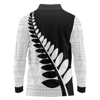New Zealand Silver Fern Niho Taniwha Long Sleeve Polo Shirt LT9 - Polynesian Pride