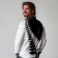 New Zealand Silver Fern Niho Taniwha Long Sleeve Polo Shirt LT9 - Polynesian Pride