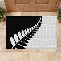 New Zealand Silver Fern Niho Taniwha Rubber Doormat LT9 Black - Polynesian Pride