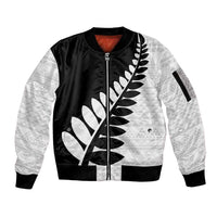 New Zealand Silver Fern Niho Taniwha Sleeve Zip Bomber Jacket