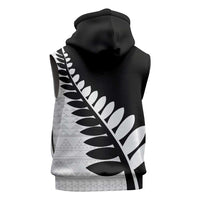 New Zealand Silver Fern Niho Taniwha Sleeveless Zip Hoodie LT9 - Polynesian Pride