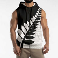 New Zealand Silver Fern Niho Taniwha Sleeveless Zip Hoodie LT9 - Polynesian Pride