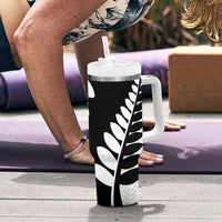 New Zealand Silver Fern Niho Taniwha Tumbler With Handle LT9 - Polynesian Pride