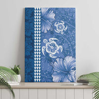 Blue Hibiscus Turle Canvas Wall Art Hawaiian Style Tribal Tapa Pattern LT9 - Polynesian Pride