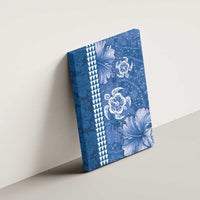 Blue Hibiscus Turle Canvas Wall Art Hawaiian Style Tribal Tapa Pattern LT9 - Polynesian Pride