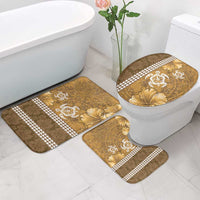 Gold Hibiscus Turle Bathroom Set Hawaiian Style Tribal Tapa Pattern - Polynesian Pride