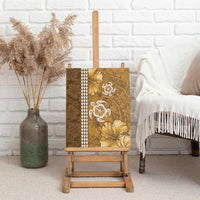 Gold Hibiscus Turle Canvas Wall Art Hawaiian Style Tribal Tapa Pattern LT9 - Polynesian Pride