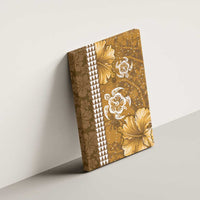 Gold Hibiscus Turle Canvas Wall Art Hawaiian Style Tribal Tapa Pattern LT9 - Polynesian Pride