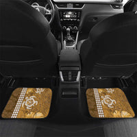 Gold Hibiscus Turle Car Mats Hawaiian Style Tribal Tapa Pattern