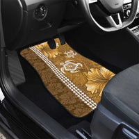 Gold Hibiscus Turle Car Mats Hawaiian Style Tribal Tapa Pattern