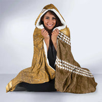 Gold Hibiscus Turle Hooded Blanket Hawaiian Style Tribal Tapa Pattern LT9 - Polynesian Pride