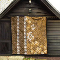 Gold Hibiscus Turle Quilt Hawaiian Style Tribal Tapa Pattern