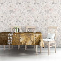 Gold Hibiscus Turle Tablecloth Hawaiian Style Tribal Tapa Pattern LT9 - Polynesian Pride
