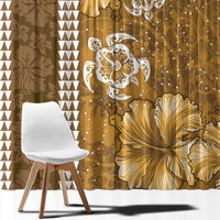 Gold Hibiscus Turle Window Curtain Hawaiian Style Tribal Tapa Pattern LT9 - Polynesian Pride