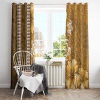 Gold Hibiscus Turle Window Curtain Hawaiian Style Tribal Tapa Pattern LT9 - Polynesian Pride