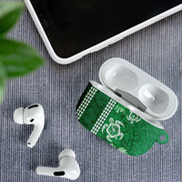 Green Hibiscus Turle AirPods Case Hawaiian Style Tribal Tapa Pattern LT9 - Polynesian Pride