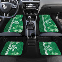 Green Hibiscus Turle Car Mats Hawaiian Style Tribal Tapa Pattern