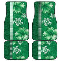 Green Hibiscus Turle Car Mats Hawaiian Style Tribal Tapa Pattern