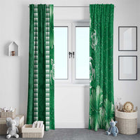 Green Hibiscus Turle Window Curtain Hawaiian Style Tribal Tapa Pattern LT9 - Polynesian Pride