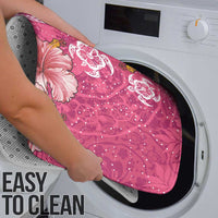 Pink Hibiscus Turle Bathroom Set Hawaiian Style Tribal Tapa Pattern - Polynesian Pride