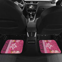 Pink Hibiscus Turle Car Mats Hawaiian Style Tribal Tapa Pattern
