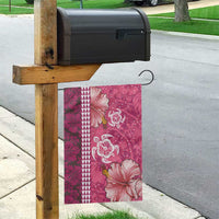 Pink Hibiscus Turle Garden Flag Hawaiian Style Tribal Tapa Pattern