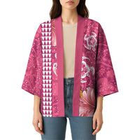Pink Hibiscus Turle Kimono Hawaiian Style Tribal Tapa Pattern - Polynesian Pride