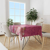 Pink Hibiscus Turle Tablecloth Hawaiian Style Tribal Tapa Pattern