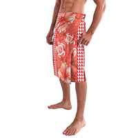 Red Hibiscus Turle Lavalava Hawaiian Style Tribal Tapa Pattern
