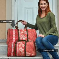 Red Hibiscus Turle Travel Bag Hawaiian Style Tribal Tapa Pattern LT9 - Polynesian Pride
