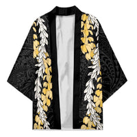 Puakenikeni and Maile Lei Kimono Black Double Strand Lei LT9 Unisex Black - Polynesian Pride
