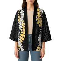 Puakenikeni and Maile Lei Kimono Black Double Strand Lei LT9 - Polynesian Pride