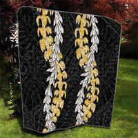 Puakenikeni and Maile Lei Quilt Black Double Strand Lei