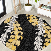 Puakenikeni and Maile Lei Round Carpet Black Double Strand Lei